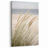 Summer Scenery Canvas - Coastal Grasses and Ocean Breeze Art