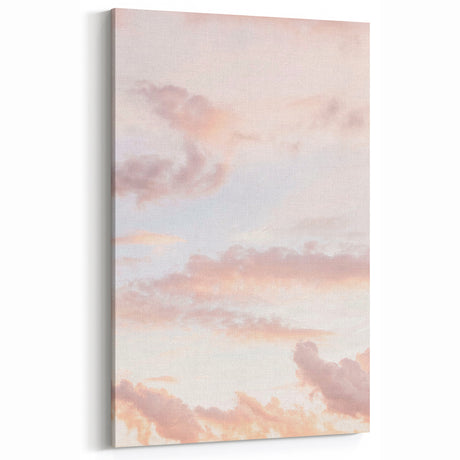 Sunset Canvas Art - Soft Pastel Clouds and Serene Summer Sky