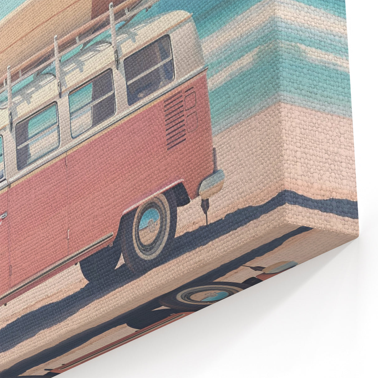Summer Vibes Prints - Vintage Surf Van on a Tropical Beach