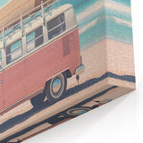Summer Vibes Prints - Vintage Surf Van on a Tropical Beach