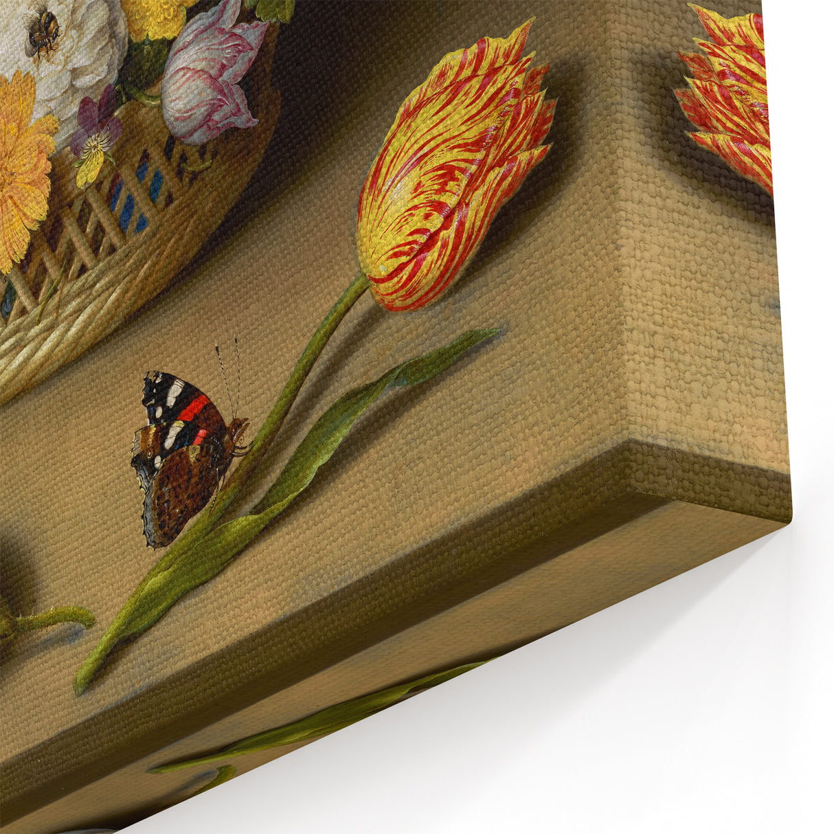 Baroque Art Print - Vibrant Floral Still Life with Butterflies