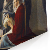 Baroque Art Print - Classic Interior Scene with Red and Gray Tones