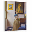 Baroque Art Print - Elegant Woman with Blue and Beige Interior Scene