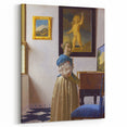 Baroque Art Print - Elegant Woman with Blue and Beige Interior Scene