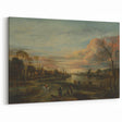 Baroque Landscape Art Print - Serene River Scene with Warm Tones