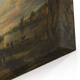 Baroque Landscape Art Print - Serene River Scene with Warm Tones