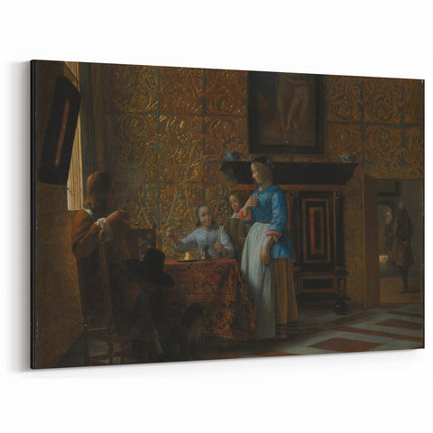 Baroque Interior Scene with Figures - Historical Art Prints