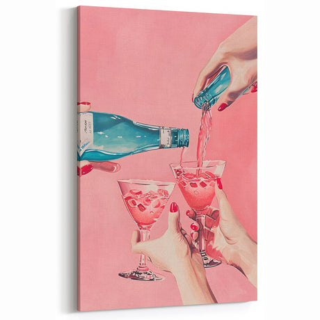 Elegant Cocktail Pour Wall Art – Modern Kitchen and Dining Room Decor
