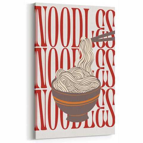Noodles Dishes Wall Art - Modern Kitchen and Dining Room Decor