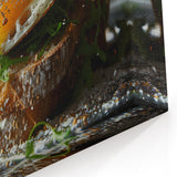 Egg and Greens Toast Wall Art - Elegant Kitchen and Dining Room Decor