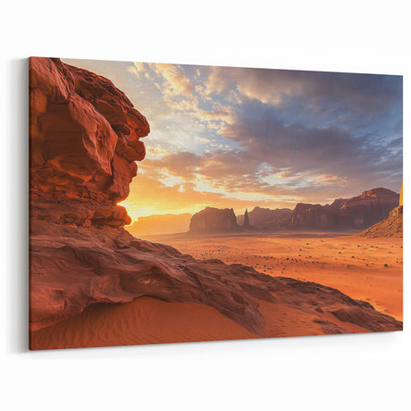 Red Rock Desert Sunset Wall Art - Stunning Desert Canvas Prints