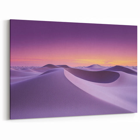 Desert Landscape Art - Soft Purple Dunes with Sunset Canvas Prints