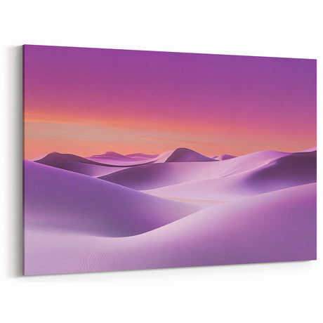 Desert Wall Art - Elegant Lavender Dunes with Sunset Glow Canvas