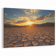 Desert Canvas Prints - Golden Sunrise Over Cracked Earth