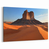 Southwestern Desert Art - Towering Rock Formation with Golden Sand
