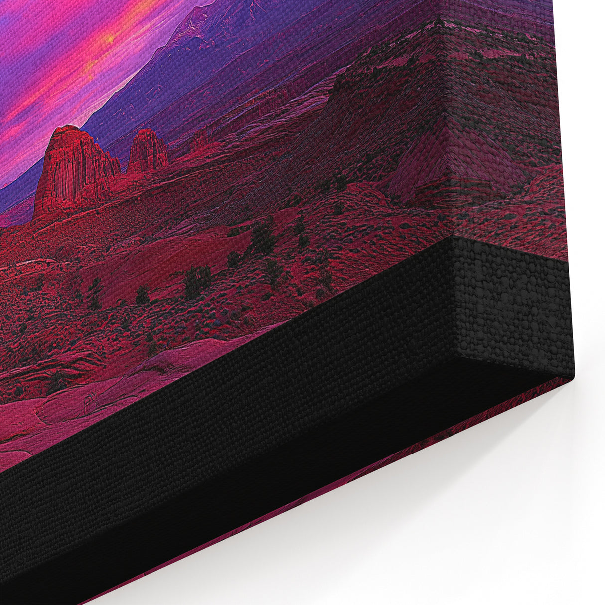 Cactus Wall Art - Vibrant Red Rock Arch Under Sunset Skies