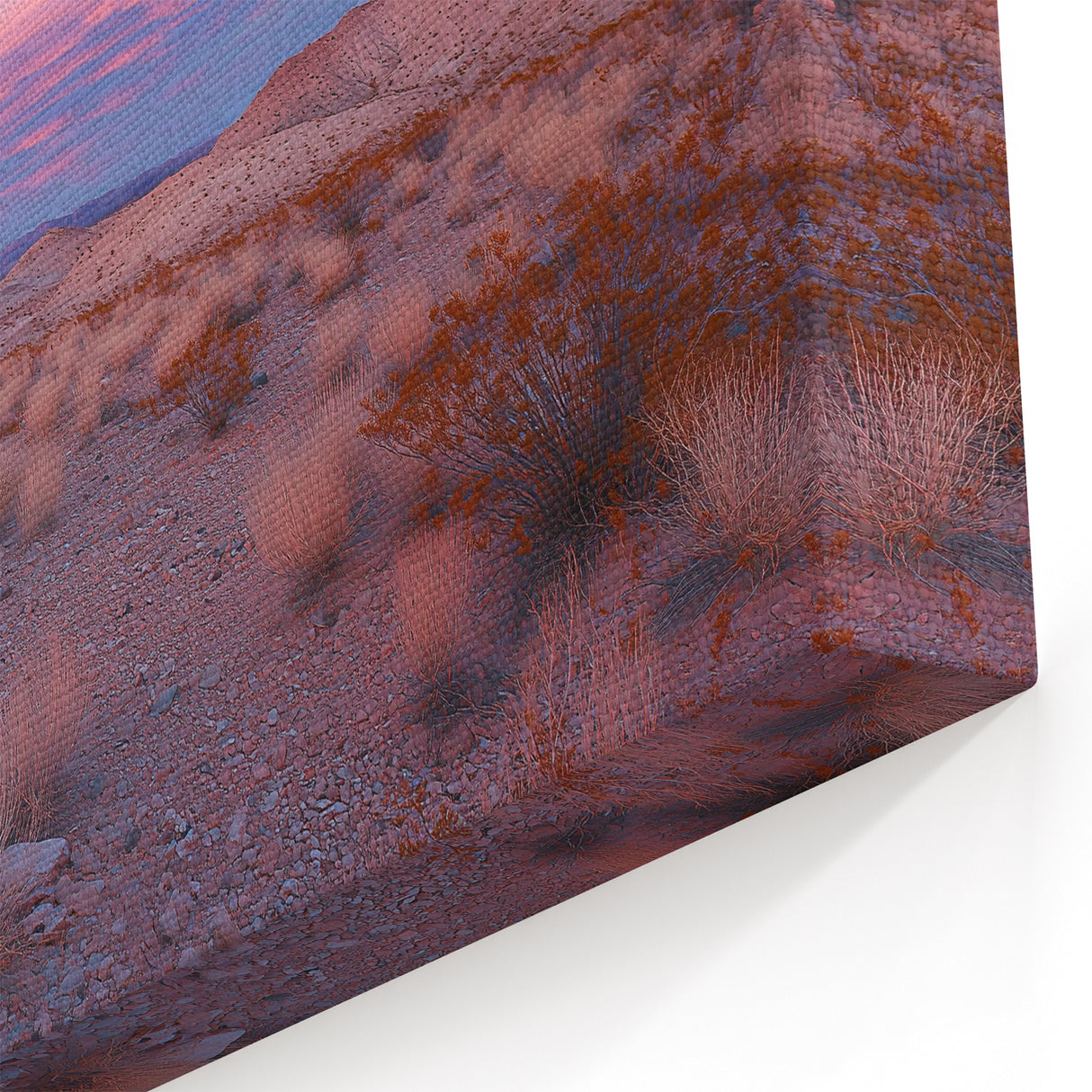 Desert Landscape Art - Pink and Blue Twilight Over Serene Desert