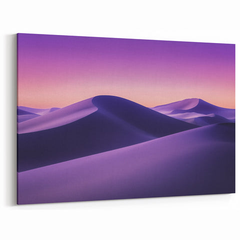 Lavender Desert Dunes - Dreamy Sunset Landscape Canvas Print