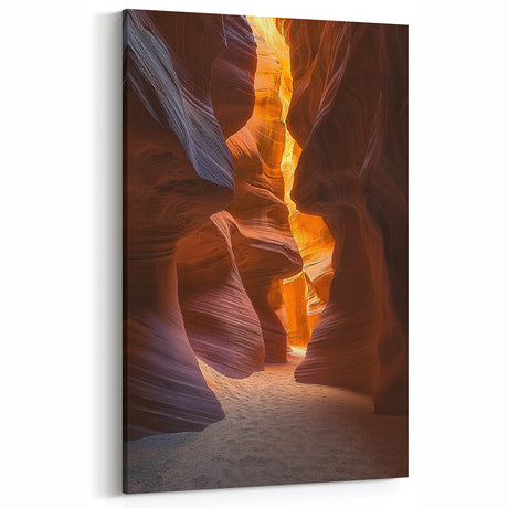 Sunlit Canyon Passage - Dramatic Desert Sandstone Wall Art