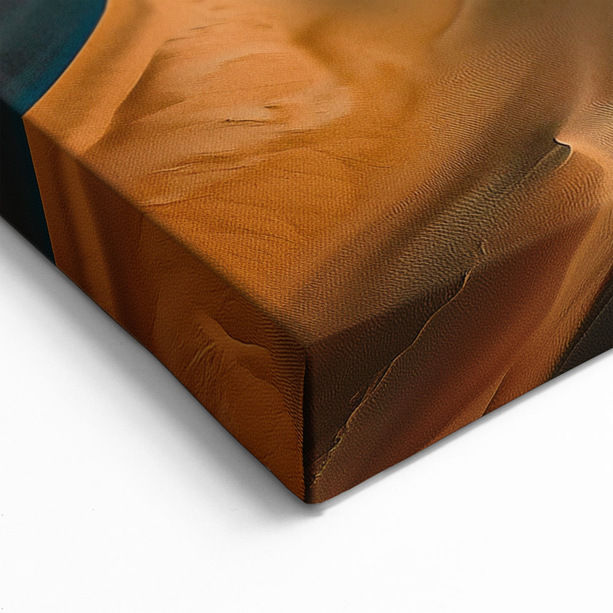 Abstract Desert Waves - Teal and Gold Sand Dune Canvas Art