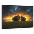 Sunset Glow Over Field and Trees – Fields Landscape Acrylic Prints