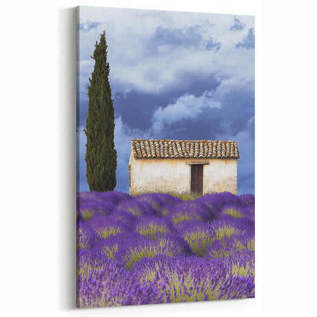Countryside Fields Wall Hanging - Lavender Fields and Cottage