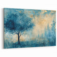 Abstract Landscape Wall Art - Blue Tree and Golden Glow
