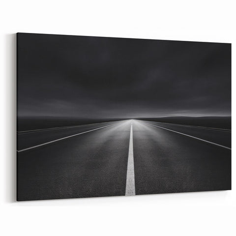 Minimalist Landscape Wall Art - Endless Road in Monochrome