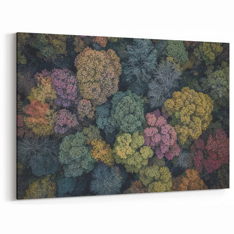 Colorful Landscape Wall Art - Aerial View of Autumn Forest