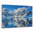 Antarctic Landscape Art - Snowy Mountains and Icy Reflections
