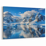 Antarctic Landscape Art - Snowy Mountains and Icy Reflections