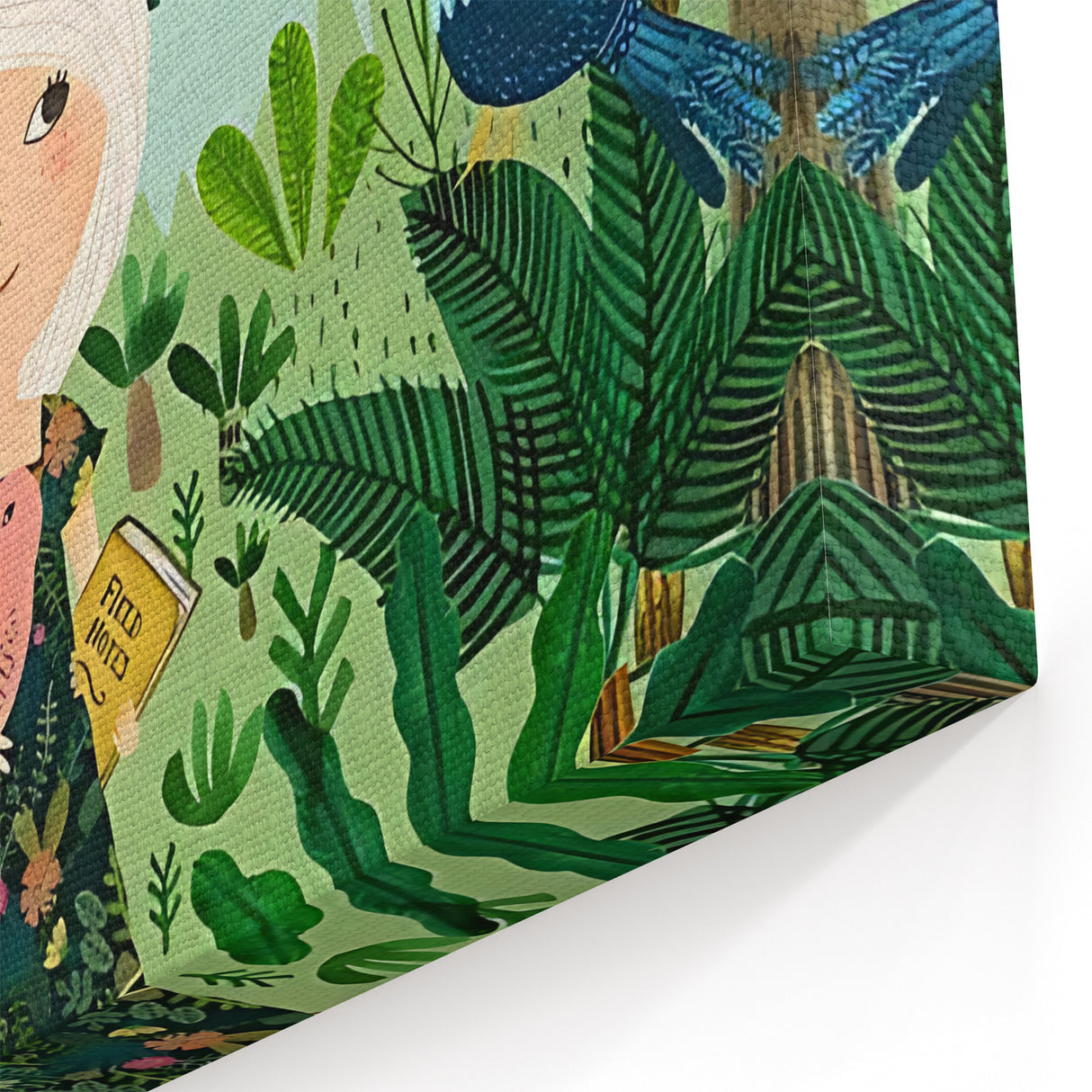 Nature-Inspired Boys Room Wall Art – Girl with Animals in Jungle