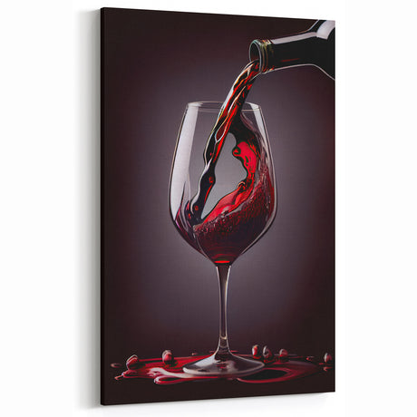 Luxury Wine Pour - Canvas Kitchen Art for Elegant Spaces