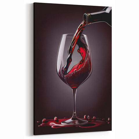 Luxury Wine Pour - Canvas Kitchen Art for Elegant Spaces