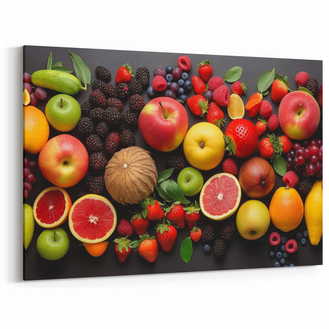 Vibrant Fruit Medley - Modern Kitchen Wall Art for Fresh Decor