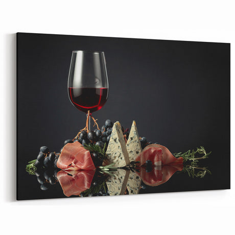 Wine & Cheese Elegance - Sophisticated Kitchen Wall Art