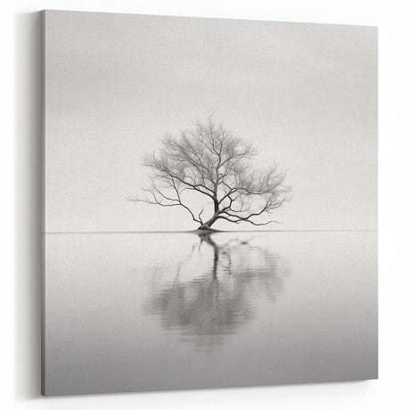 Acrylic Dining Room Artwork - Black and White Nature Reflection
