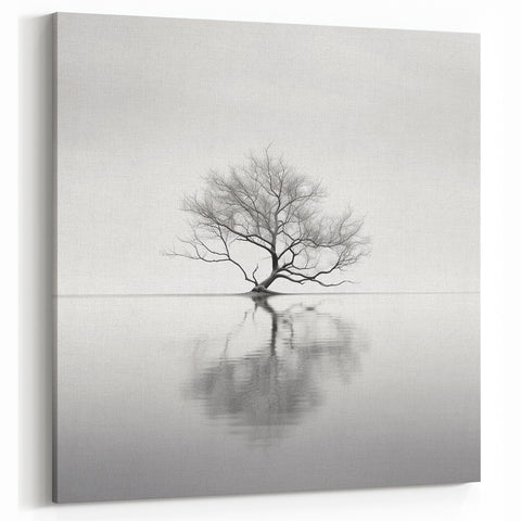 Acrylic Dining Room Artwork - Black and White Nature Reflection