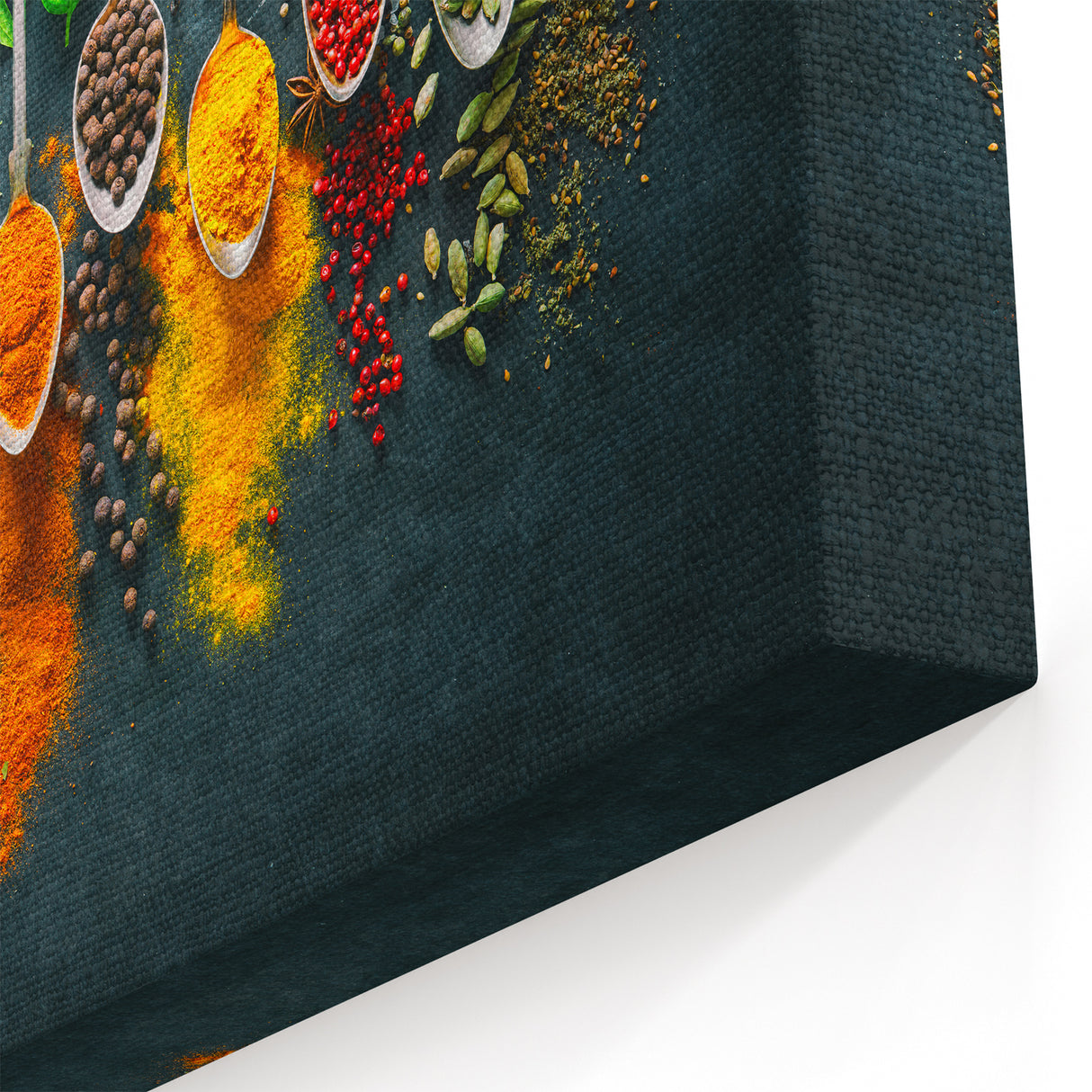 Colorful Spice Arrangement - Vibrant Kitchen Wall Art
