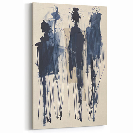 Acrylic Dining Room Artwork - Abstract Navy Blue Expression