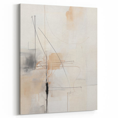 Contemporary Dining Art Pieces - Abstract Beige & Black Wall Décor