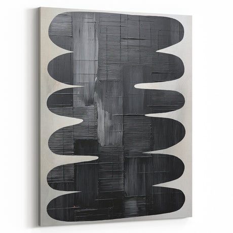 Contemporary Dining Art Pieces - Black & White Textured Abstract