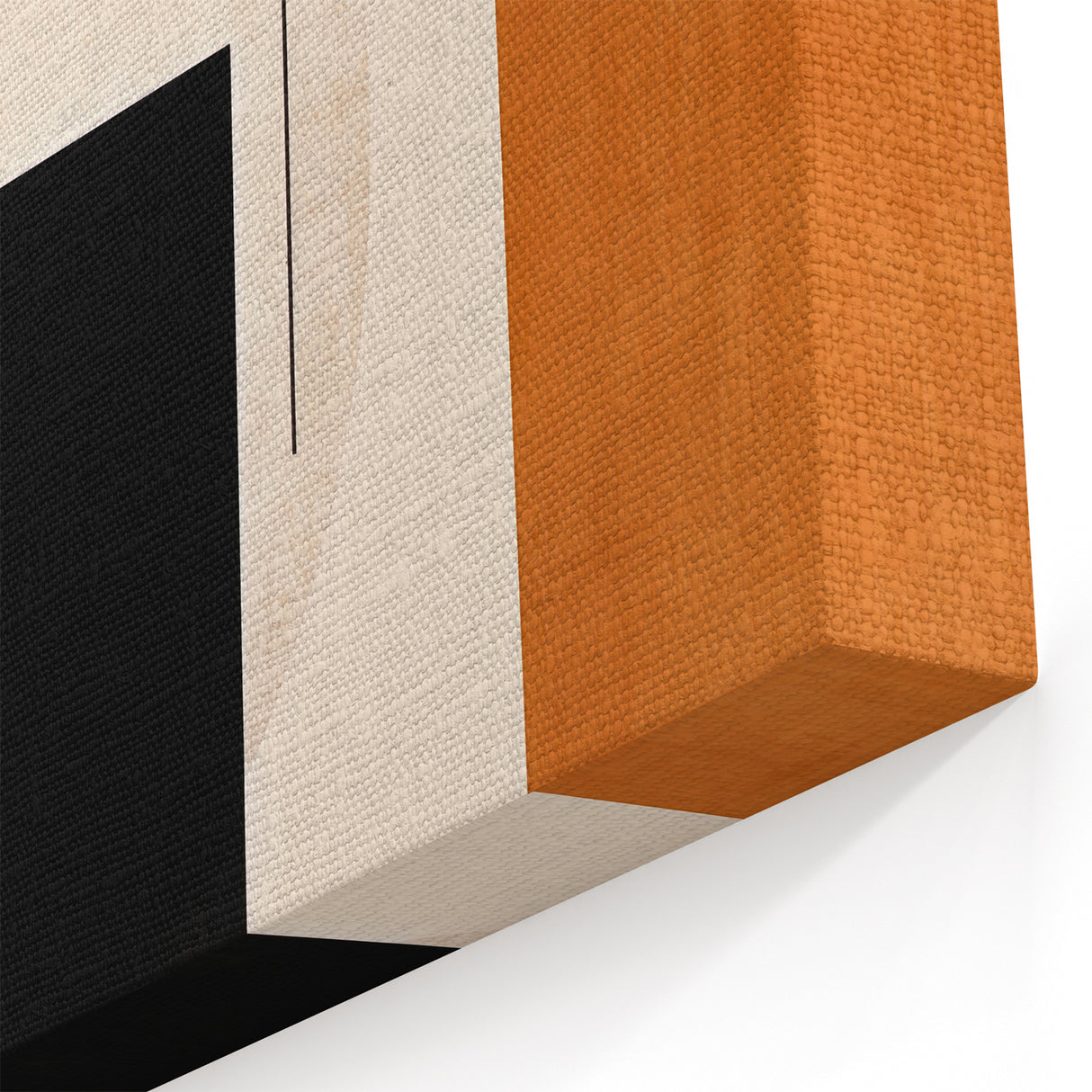 Modern Dining Room Wall Art - Geometric Black Beige & Orange Print