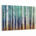 Framed Office Art - Birch Forest & Cardinal Modern Canvas