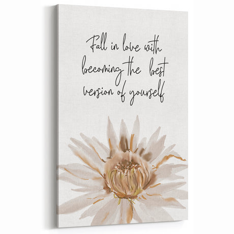 Floral Typography Art Print – Inspirational Quote on Canvas
