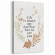 Botanical Typography Art Print – Motivational Quote on Canvas