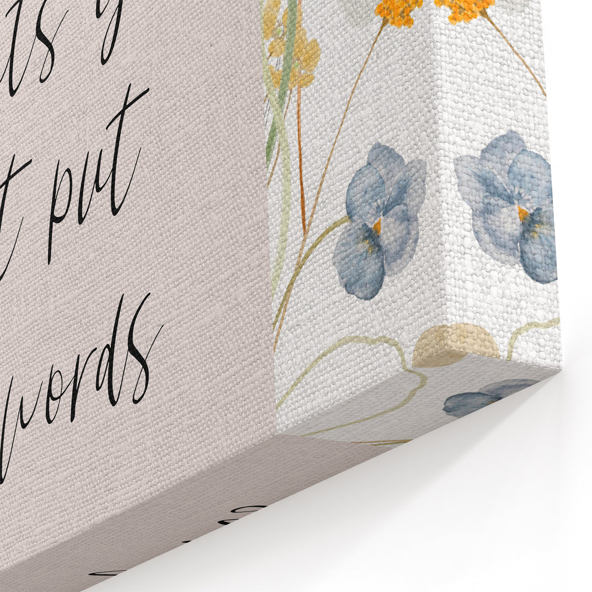 Floral Typography Art Print – Inspirational Quote on Canvas