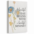 Floral Typography Art Print – Positive Quote on Canvas