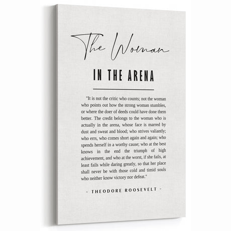 Inspirational Typography Art Print – The Woman in the Arena