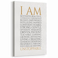 Empowerment Typography Art Print – I AM Affirmations Canvas